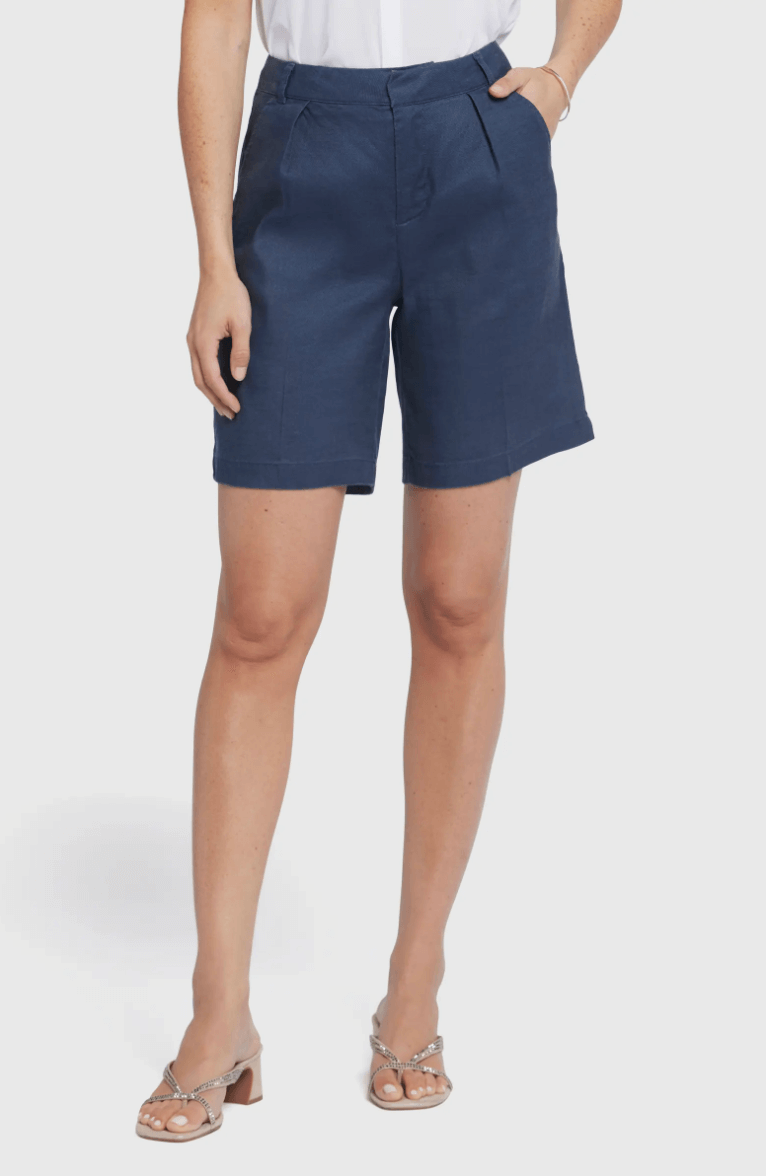 nydj linen blend shorts